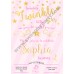 Twinkle Twinkle Little Star Birthday Invitation pink,(005) Twinkle Twinkle Little Star Birthday Invitation pink,(005)